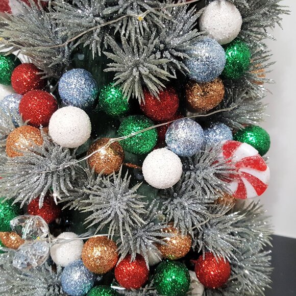 NEW RARE Pottery Barn Large Light Up Peppermint Twist Bauble Tree 9" diam, 24" h - Picture 4 of 6